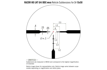 Image of Vortex Razor HD LHT 3-15x50mm Rifle Scope, 30mm Tube, Second Focal Plane, Black, Matte Anodized, Red G4i MRAD Reticle, Mil Rad Adjustment, RZR-31503