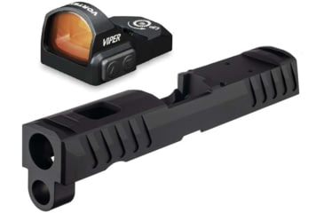 Image of Vortex Viper 1x24mm 6 MOA Red Dot Sight, Black, Viper Red Dot and TRYBE Defense Sig Sauer P320 Pistol Slide, Viper Cut, Black