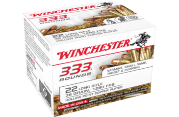 Winchester 333 .22 Long Rifle 36 grain Copper Plated Hollow Point Rimfire Ammunition