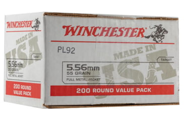 Image of Winchester USA RIFLE 5.56x45mm NATO 55 Grain M193 Full Metal Jacket Brass Cased Centerfire Rifle Ammo, 200 Rounds, WM193200