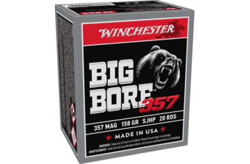 Image of Winchester BIG BORE 357 Magnum 158 Grain Jacketed Hollow Point Brass Cased Pistol Ammo, 20 Rounds, X357MBB