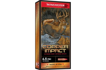 Winchester Copper Impact 6.5mm PRC 125 Grain Copper Solid Centerfire Rifle Ammunition, 20