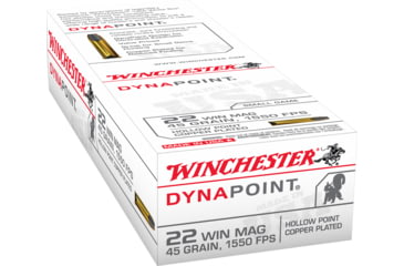 Winchester DYNAPOINT .22 Winchester Magnum Rimfire 45 grain Copper Plated Hollow Point Rimfire Ammunition, 50, JHP