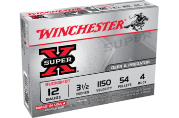 Winchester SUPER-X SHOTSHELL 12 Gauge 54 Pellets 3.5" Shotgun Buckshot Ammunition, 5