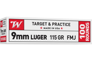 Image of Winchester USA 9mm Luger 115 Grain Full Metal Jacket Brass Cased Pistol Ammo, 1000 Rounds, USA9MMVPY