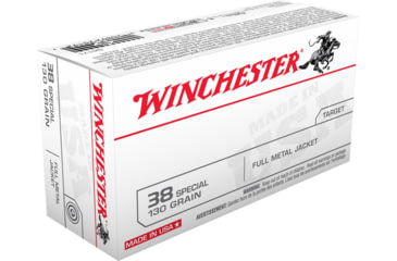 Image of Winchester USA HANDGUN .38 Special 130 grain Full Metal Jacket Centerfire Pistol Ammo, 50 Rounds, Q4171