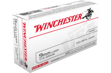 Winchester USA 9 mm Luger 115 grain Full Metal Jacket Centerfire Pistol Ammunition Up to 13% Off