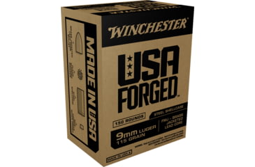 Winchester USA HANDGUN FORGED 9 mm Luger 115 grain Full Metal Jacket Centerfire Pistol Ammunition