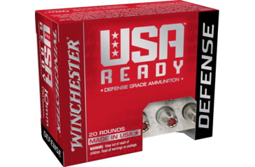 Winchester USA Ready 10mm 170 Grain Hex Vent Hollow Point Brass Pistol Ammunition, 20, FMJBT