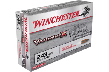 Image of Winchester VARMINT X RIFLE .243 Winchester 58 grain Rapid Expansion Polymer Tip Centerfire Rifle Ammo, 20 Rounds, X243P
