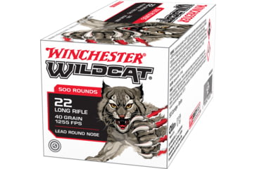 Image of Winchester WILDCAT .22 Long Rifle, 40 Grain, Lead Round Nose, Brass Cased, Rimfire Ammo, 500 Rounds, WW22LR