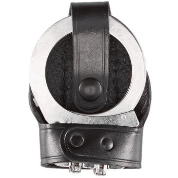 Aker Leather Bikini Hinged Handcuff Case Snap Fastener Black A603-BP 