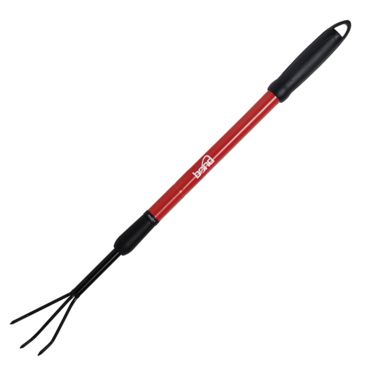 Bond Manufacturing 3-Tine Non Bond LH012 Cultivator with Telescopic Handle & Non-Slip Grip Red 