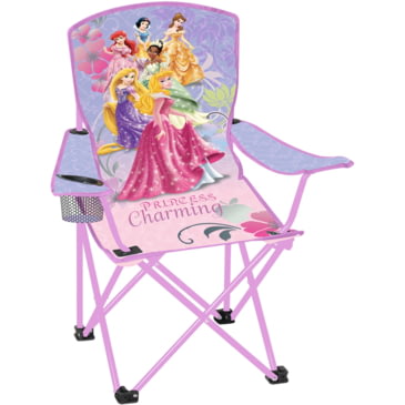 Disney Princess Child's Folding Arm Chair with Cup Holder w/ carrying bag Purple 