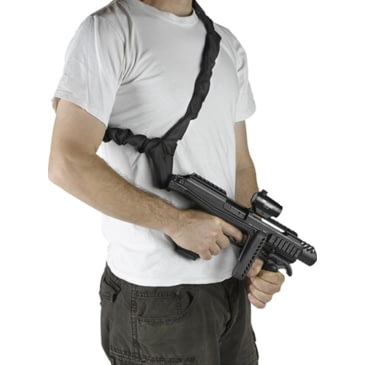 Heavy Duty Tactical Single Point Bungee Sling for Rifle Shotgun Black Gun Belt 