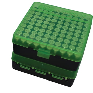 Green Black NEW MTM 100 Round Flip-Top 380/9MM Ammo Box 4 Pack 