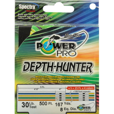 Power Pro Depth-Hunter  MULTI-COLORED BRAIDED FISHING LINE 500FT 20,30,50,65LB 