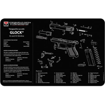Tekmat Armorers Bench Mat 11 X17 Glock 42 43 22 Off 5 Star Rating Free Shipping Over 49
