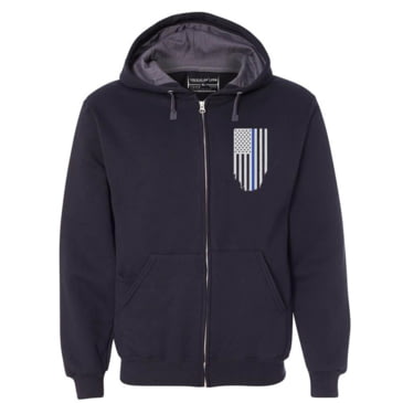 thin blue line zip up hoodie