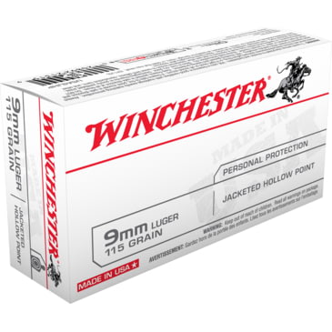 Winchester Usa Handgun 9mm Luger 115 Grain Jacketed Hollow Point Centerfire Pistol Ammunition 3 00 Off 4 4 Star Rating Free Shipping Over 49