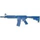 Blueguns Colt M4 Commando Training Guns, Not Weighted, No Light/Laser Attachment, Rifle, Flat Top Open Stock, Fwd Rail, Blue, FSM4CFTR