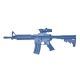 Blueguns Colt M4 Commando Training Guns, Not Weighted, No Light/Laser Attachment, Rifle, Flat Top Open Stock, Fwd Rail, ACOG Sight, Blue, FSM4CFTRACOG