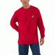 Carhartt Workwear Pocket Long Sleeve T-Shirt for Mens, Red, Small/Regular K126-600-REG-SML