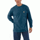 Carhartt Workwear Pocket Long Sleeve T-Shirt for Mens, Stream Blue, Small/Regular K126-984-REG-SML