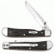 Case 6154LC SS Rough BlackSynthetic Trapperlock Folding Knife w/Belt Clip,4.125in closed 30113