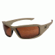 Edge Eyewear Hamel Sand Thin Temple Sunglasses, Matte Sand Frame / Polarized Copper Lens, TXH735-TT