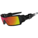 Oakley Oil Rig Sunglasses, Ruby Iridium Lens, Polished Black Frame 26-250