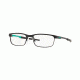 Oakley Steel Plate OX3222 Eyeglass Frames 322206-52 - Satin Black/celeste Frame, Clear Lenses