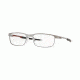 Oakley Steel Plate OX3222 Eyeglass Frames 322207-52 - Gunmetal/cardinal Frame, Clear Lenses