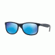 Ray-Ban ANDY RB4202 Sunglasses 615355-55 - Shiny Blue On Matte Top Frame, Green Mirror Blue Lenses