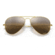 Ray-Ban Aviator Large Metal RB3025 Sunglasses, Legend Gold Frame, Silver/Brown Chromance Lens, Polarized, 55, RB3025-9196G5-55