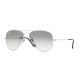 Ray-Ban Aviator Large Metal RB3025 Sunglasses, Silver Frame, Crystal Grey Gradient Lenses, RB3025 003/32-62