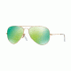 Ray-Ban Aviator Large Metal Sunglasses RB3025 112/19-62 - Matte Gold Frame, Cry.green Mirror Multil.green Lenses