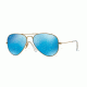 Ray-Ban Aviator Large Metal Sunglasses RB3025 112/4L-58 - Matte Gold Frame, Blue Mirror Polar Lenses
