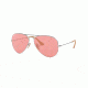 Ray-Ban Aviator Large Metal Sunglasses RB3025 9065V7-58 - Silver Frame, Pink Lenses