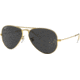 Ray-Ban Aviator Large Metal RB3025 Sunglasses, Legend Gold, Black, 55, RB3025-919648-55