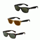 Ray-Ban New Wayfarer Sunglasses RB2132 622/17-55 - Rubber Black Frame, Grey Mirror Blue Lenses