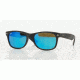 Ray-Ban Wayfarer RB2132 Sunglasses 622/17-52 - Rubber Black Frame, Grey Mirror Blue Lenses