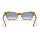 Ray-Ban RB2299 Lady Burbank Sunglasses - Womens, Amber Tortoise Frame, Clear Gradient Blue Lens, 55, RB2299-13423F-55