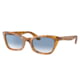 Ray-Ban RB2299 Lady Burbank Sunglasses - Women's, Amber Tortoise Frame, Clear Gradient Blue Lens, 55, RB2299-13423F-55