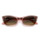 Ray-Ban RB2299 Lady Burbank Sunglasses - Womens, Transparent Pink Frame, Brown Vintage Lens, 55, RB2299-1344BG-55
