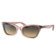 Ray-Ban RB2299 Lady Burbank Sunglasses - Women's, Transparent Pink Frame, Brown Vintage Lens, 55, RB2299-1344BG-55
