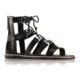 Sorel Ella Lace Up Leather Sandal, Womens, Black, 11 US, 1787591010-11