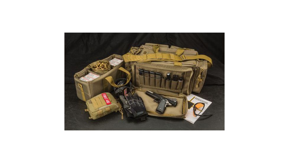 5.11 Tactical Range Ready Duffel Bags w/Tote, Bottle Carrier, Magazine Slots, Sandstone, One Size, 59049-328-1 SZ
