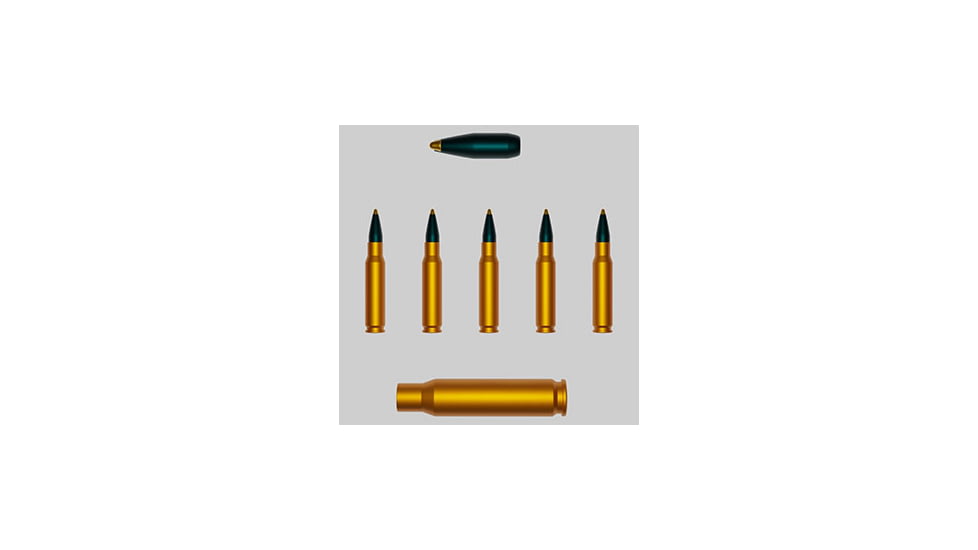 Bullet (Top), Cartridges (Middle), Shell Casing (Bottom)