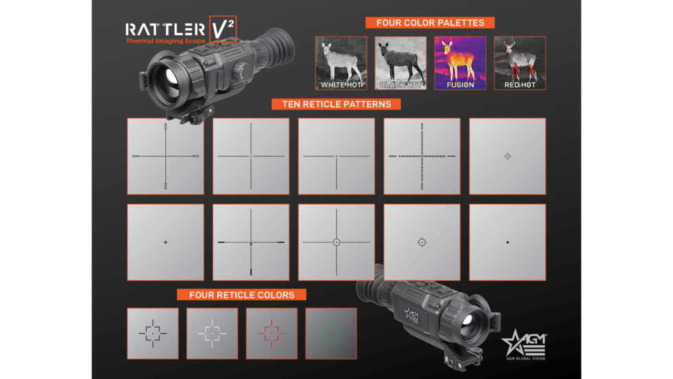 AGM Global Vision Rattler V2 Reticles and Color Palettes
